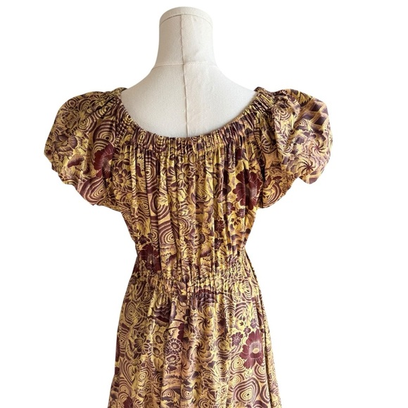 Ulla Johnson - Nanette Brown Floral Midi Dress Sz 4 - Picture 7 of 10